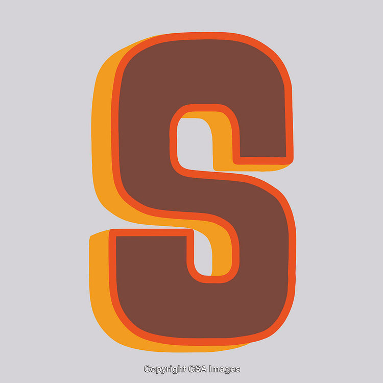 Bold and Vibrant Typography Featuring the Letter S in Retro Style