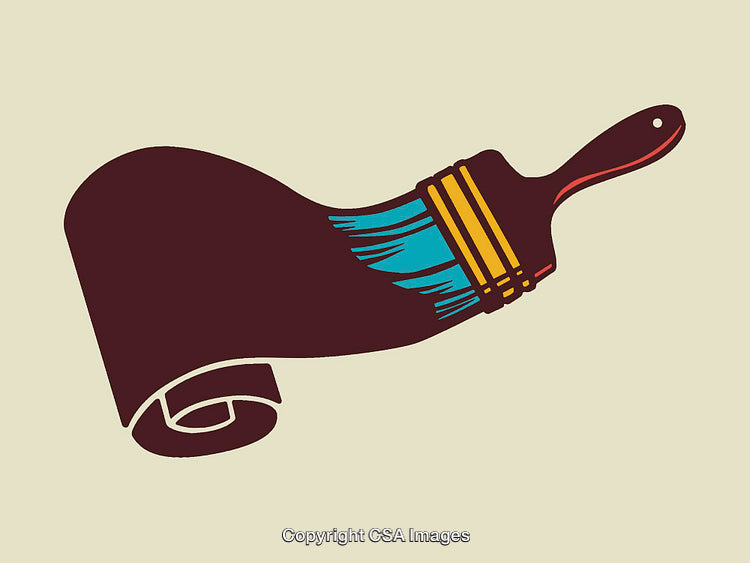 Brushstroke Roll Illustration Showing Creativity and Art in Line Style