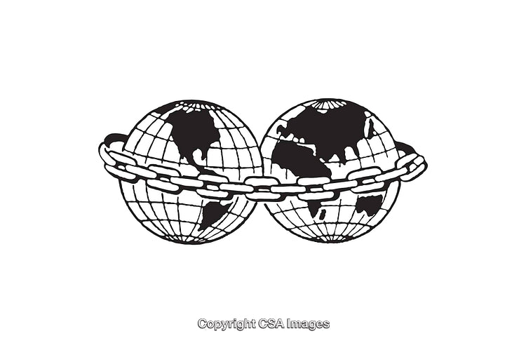 Two Globes Bound by Chains Representing Global Limits and Confinement