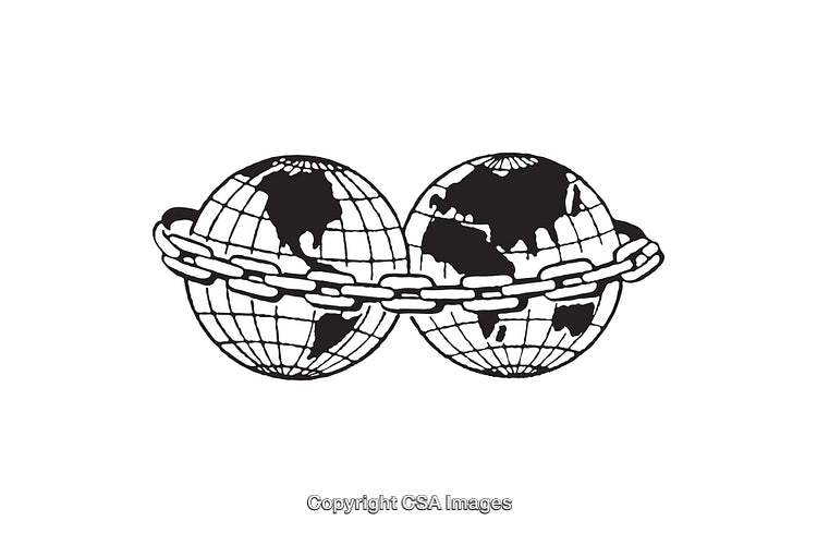 Two Globes Bound by Chains Representing Global Limits and Confinement