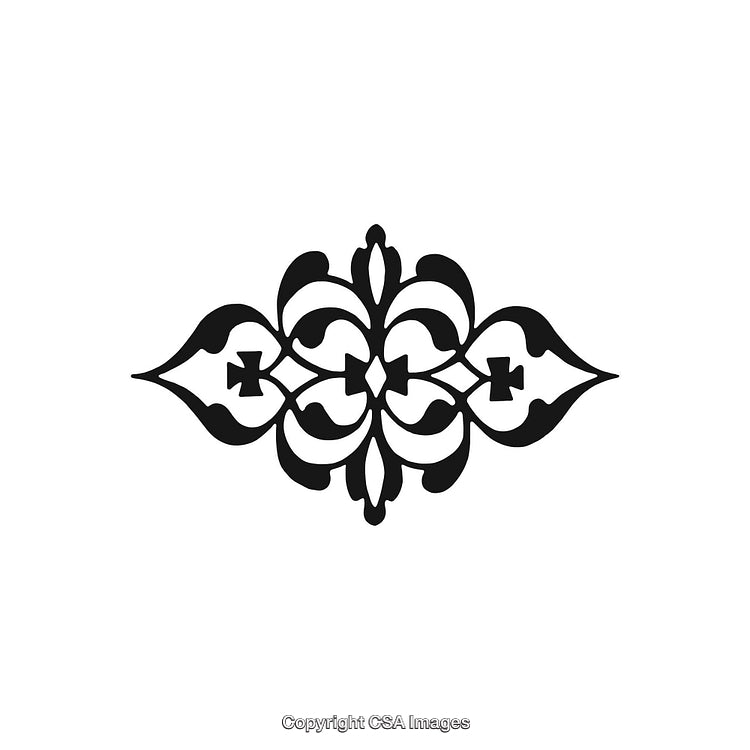 Elegant Black and White Decorative Ornament Design Illustration