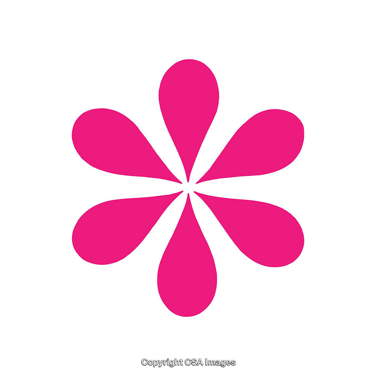 Bright Pink Floral Shape in a Minimalist Style Design