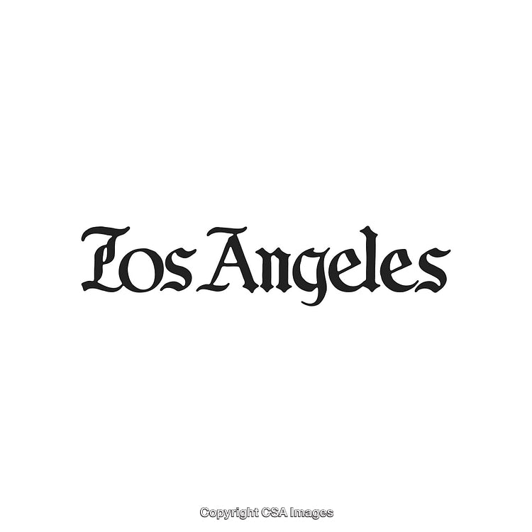 Classic Gothic-Style Los Angeles Text on Clean Background
