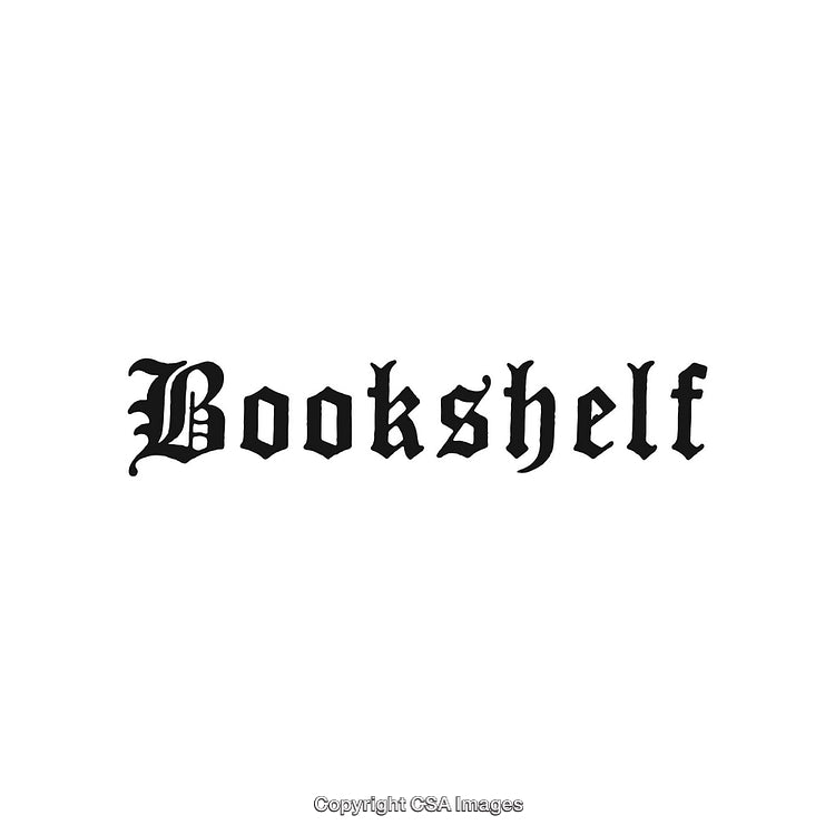 Vintage Blackletter Typography Featuring the Word "Bookshelf"