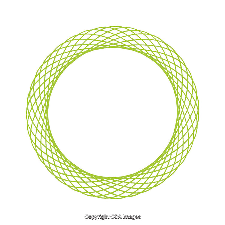 Abstract Circular Green Mesh Pattern on White Background