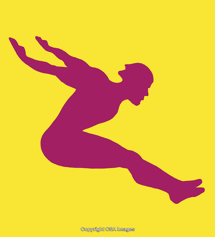 Dynamic Athletic Figure Against a Vibrant Yellow Background Art Illustration