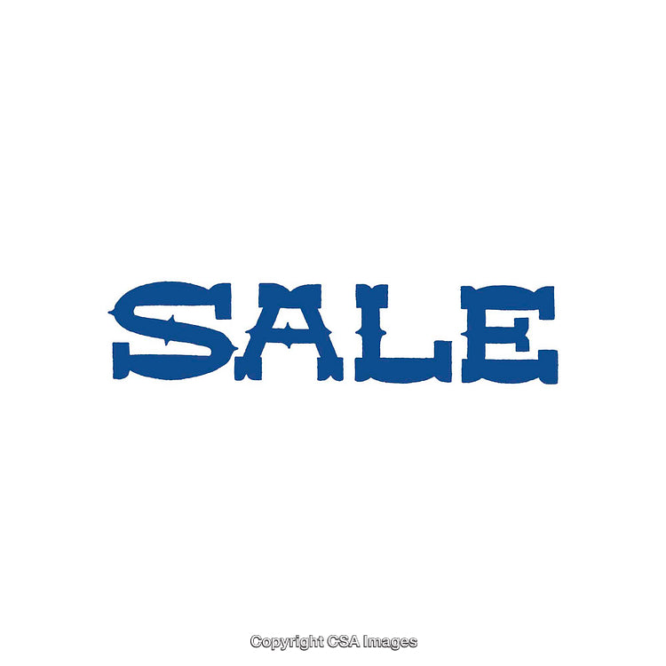 Blue Bold Text Reading "Sale" on a White Background