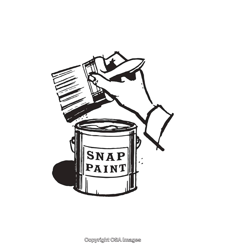 Black and White Line Art Illustration of Painting a Can