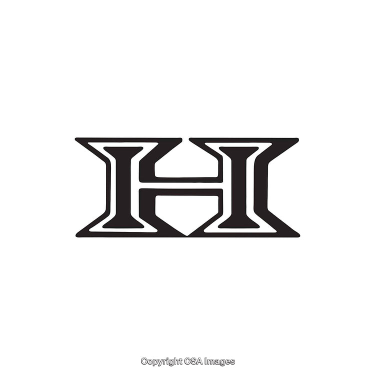 Boldly Styled Letter H on a White Background Design