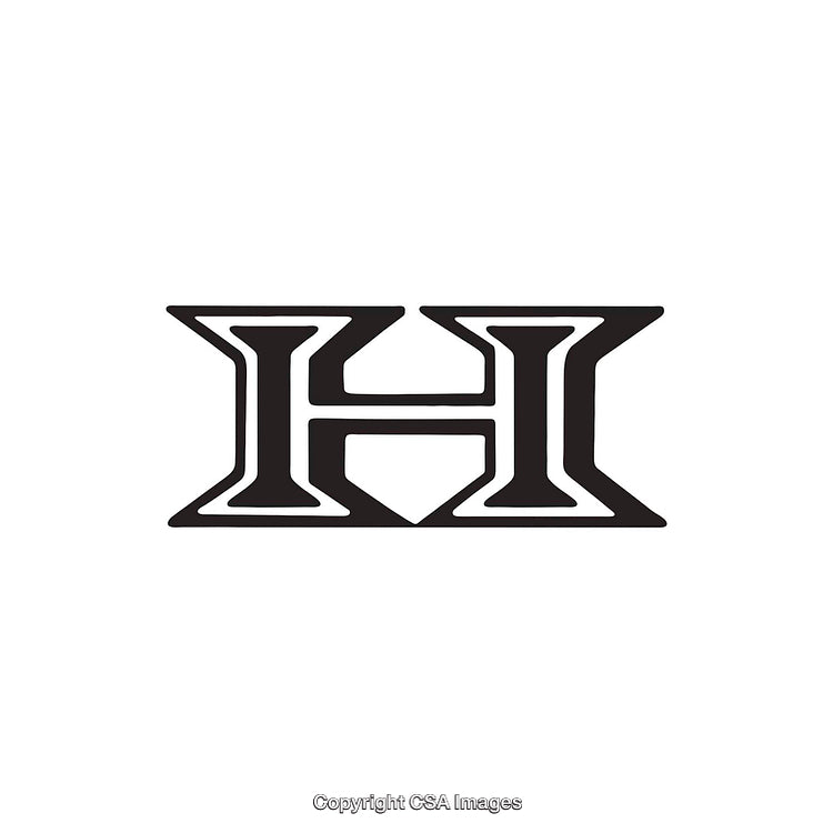 Boldly Styled Letter H on a White Background Design