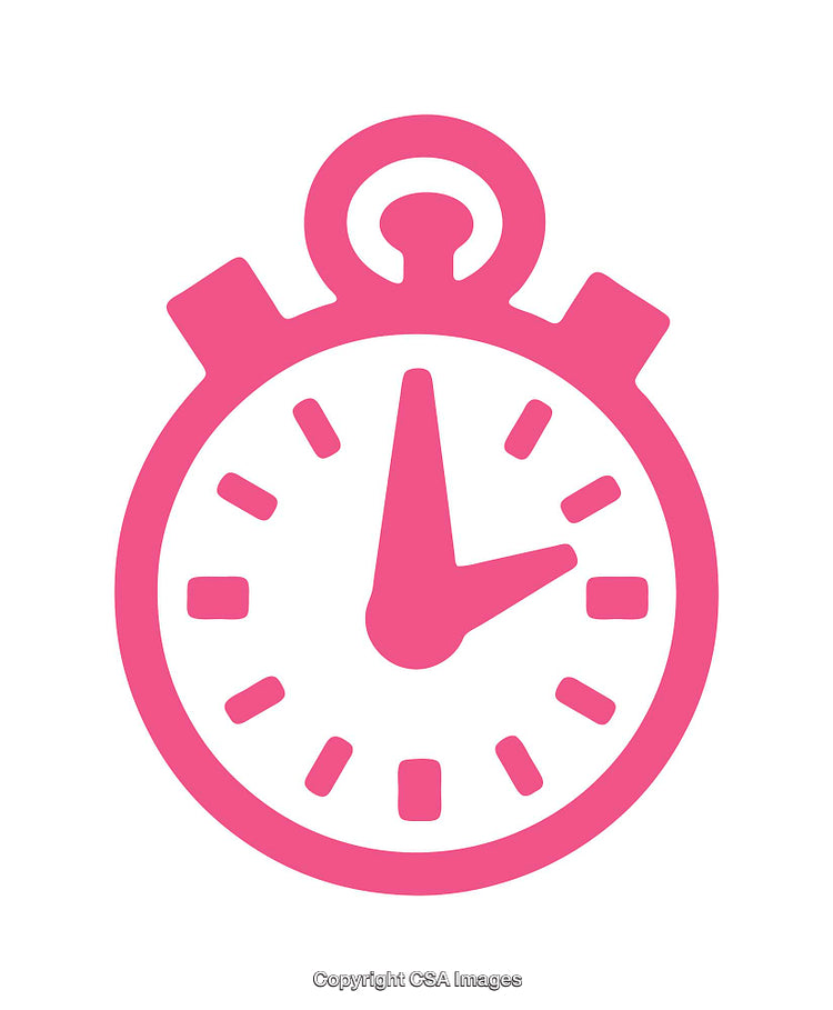 Pink Stopwatch Icon Representing Time and Punctuality, Digital Illustration