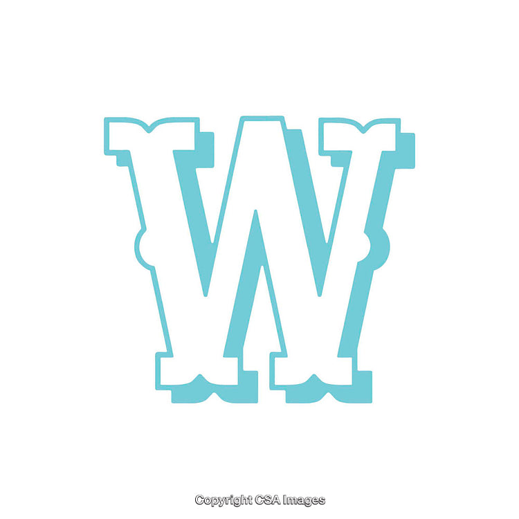 Decorative Blue Letter W on White Background for Graphic Design Projects
