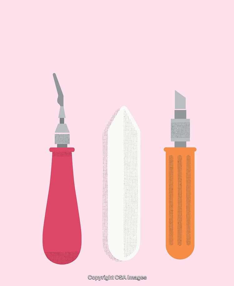 Minimalist Illustration of Hand Tools in Vibrant Colors on Light Background