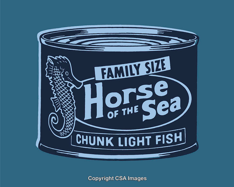 Playful Family-Sized Design Illustrating Seahorse-Themed Chunk Light Fish Can