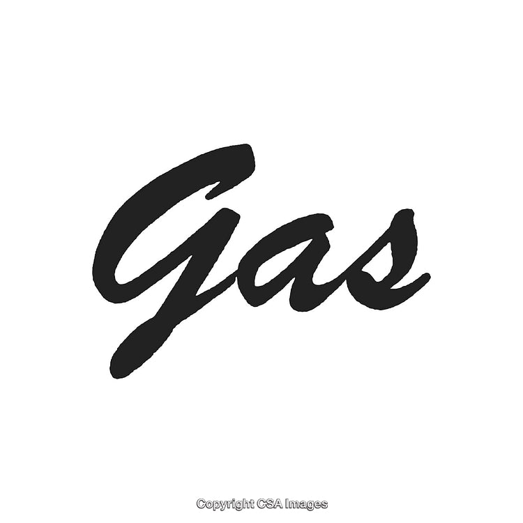 Elegant Monochrome Calligraphic Text Design Featuring the Word Gas
