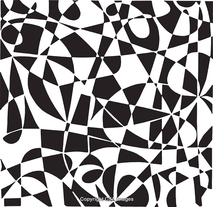 Abstract Black and White Geometric Pattern With Geometric Shapes and Motifs