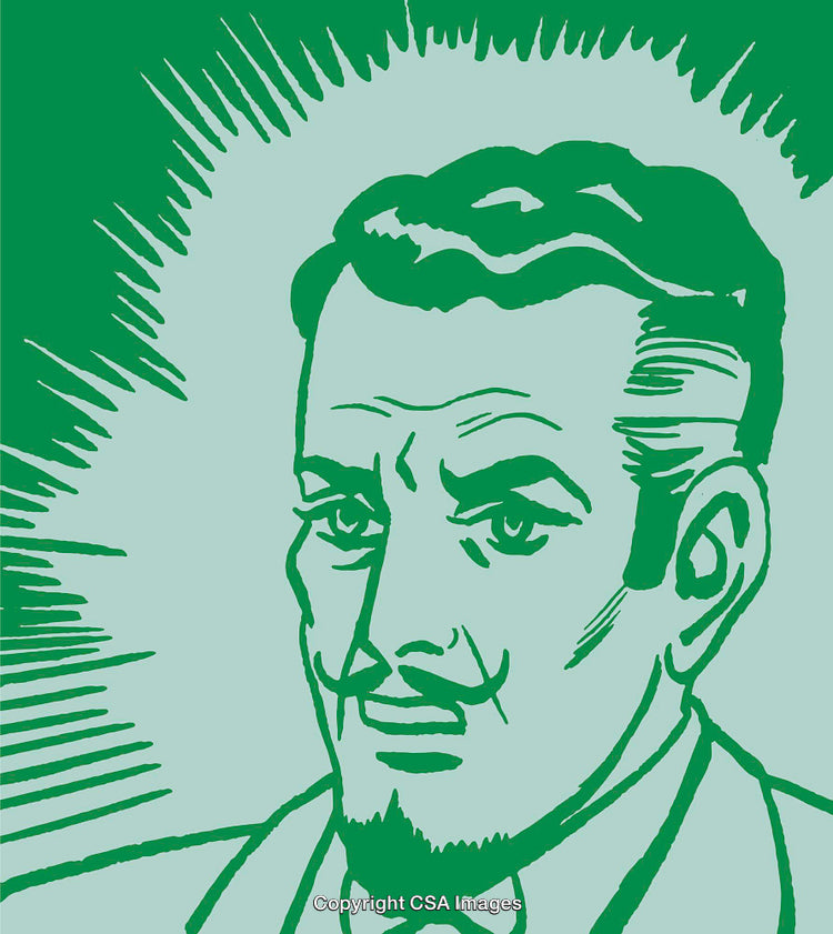 Retro-Styled Illustrated Portrait of a Confident Man in Green Tones