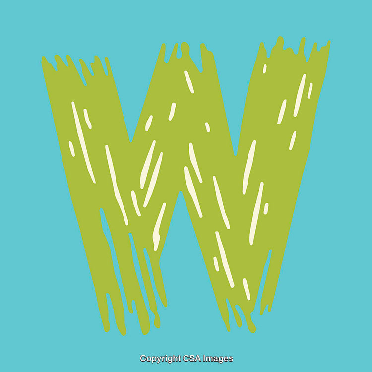 Bold Artistic Illustration of the Letter W on Vibrant Background