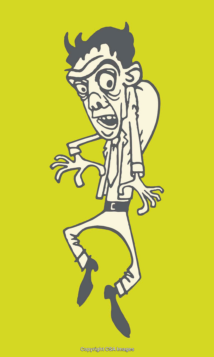 Fun and Artistic Cartoon Illustration of a Quirky Character on Vibrant Background