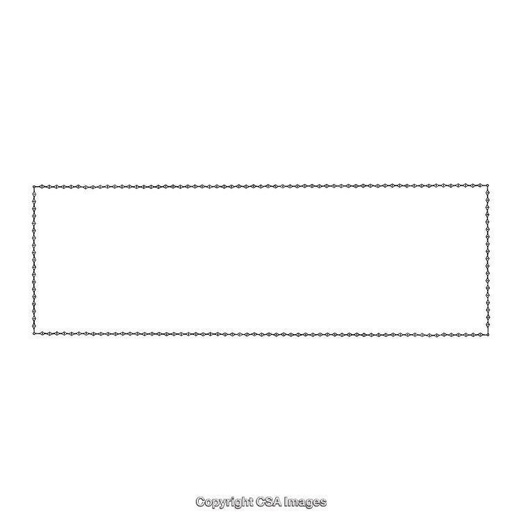 Black and White Ornamental Rectangular Border with Elegant Chain Pattern