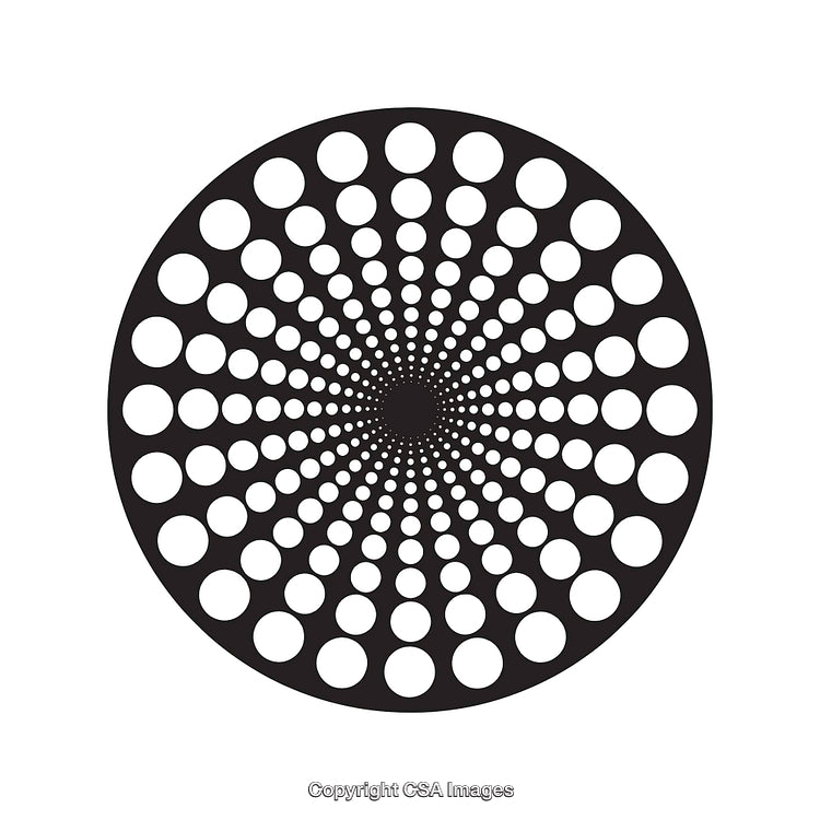 Illustration of a Concentric Circular Geometric Pattern with Dots