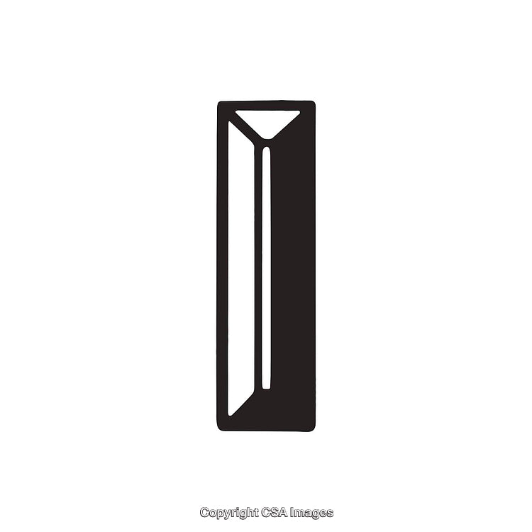 Black and White Illustration of the Letter I in Geometrical Style