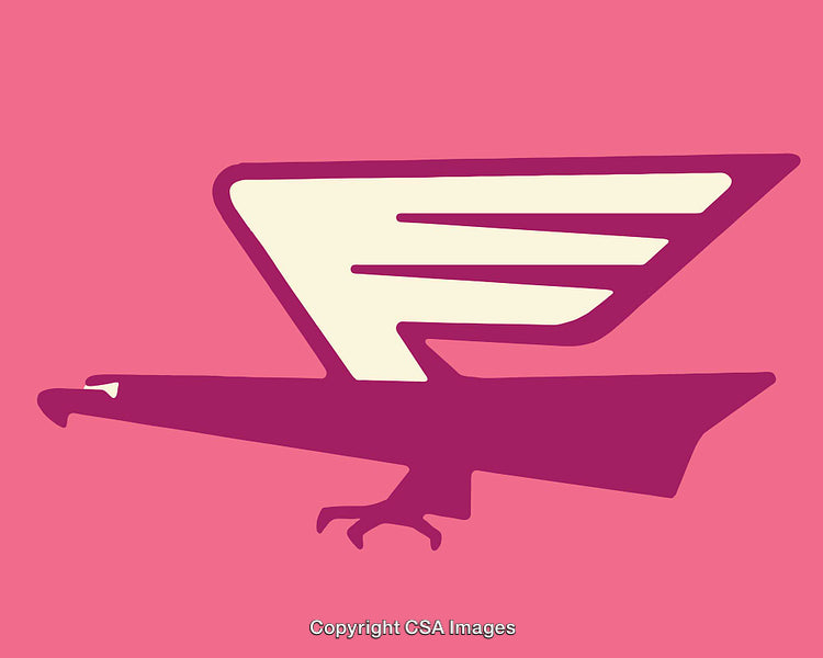 Stylized Silhouette of an Eagle on a Vibrant Pink Background
