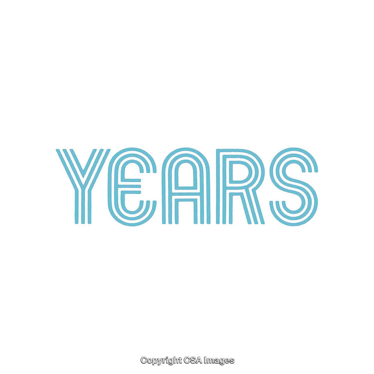 Simple Blue Typography Illustration Depicting Years with Clean and Modern Design