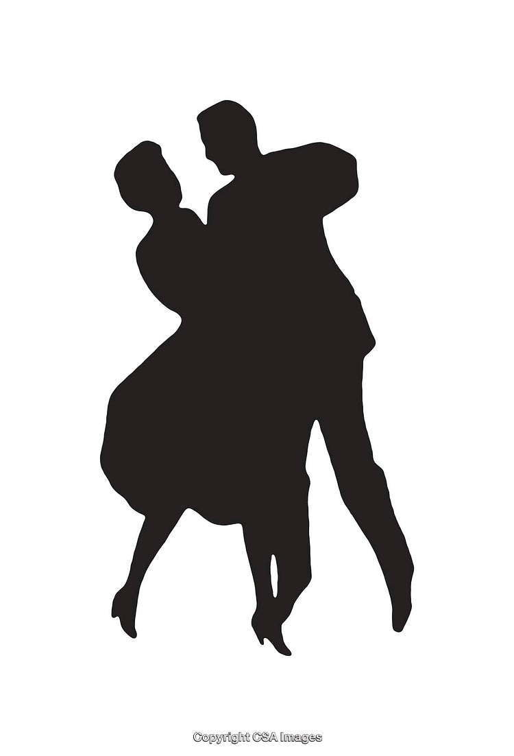 Silhouette of a Couple Performing a Graceful Dance Pose