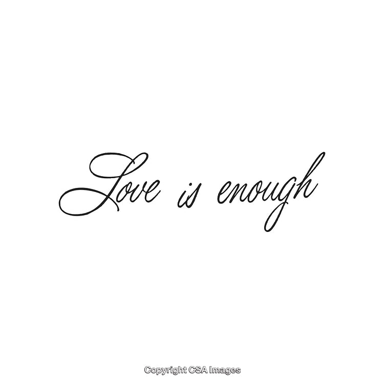 Love Is Expressed in Cursive Text on a White Minimalist Background