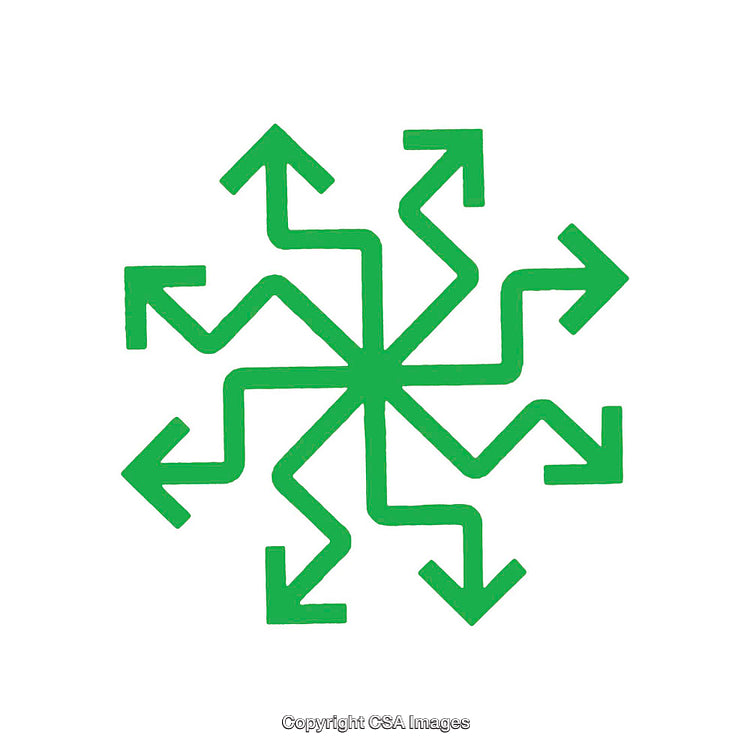 Green Arrow Symbol Representing Multiple Directions and Choices Visual Concept