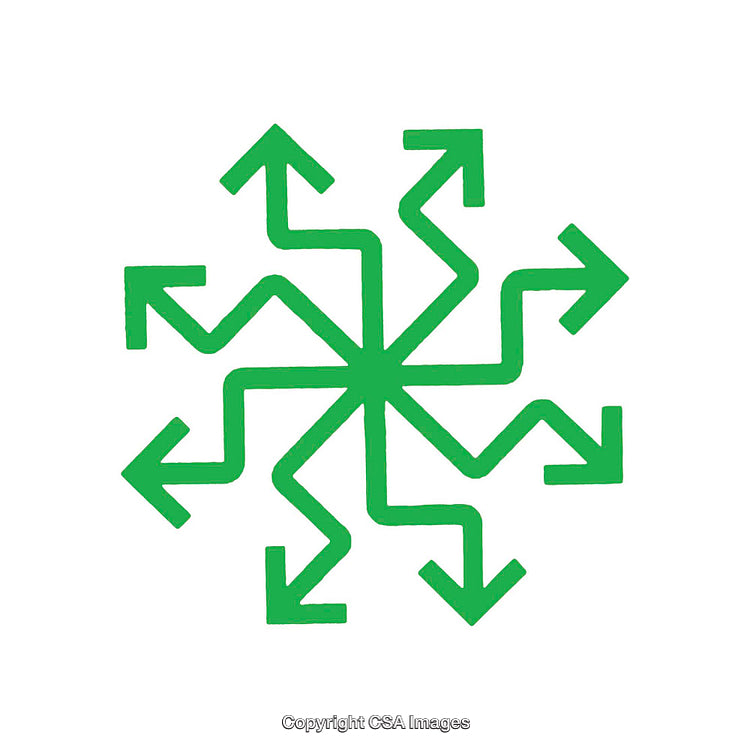 Green Arrow Symbol Representing Multiple Directions and Choices Visual Concept