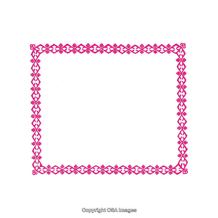 Pink Decorative Border with Intricate Geometric and Floral Patterns