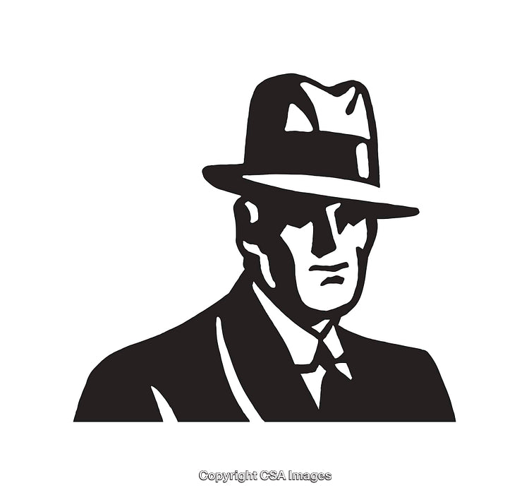 Classic Black and White Portrait of a Man in a Fedora Hat