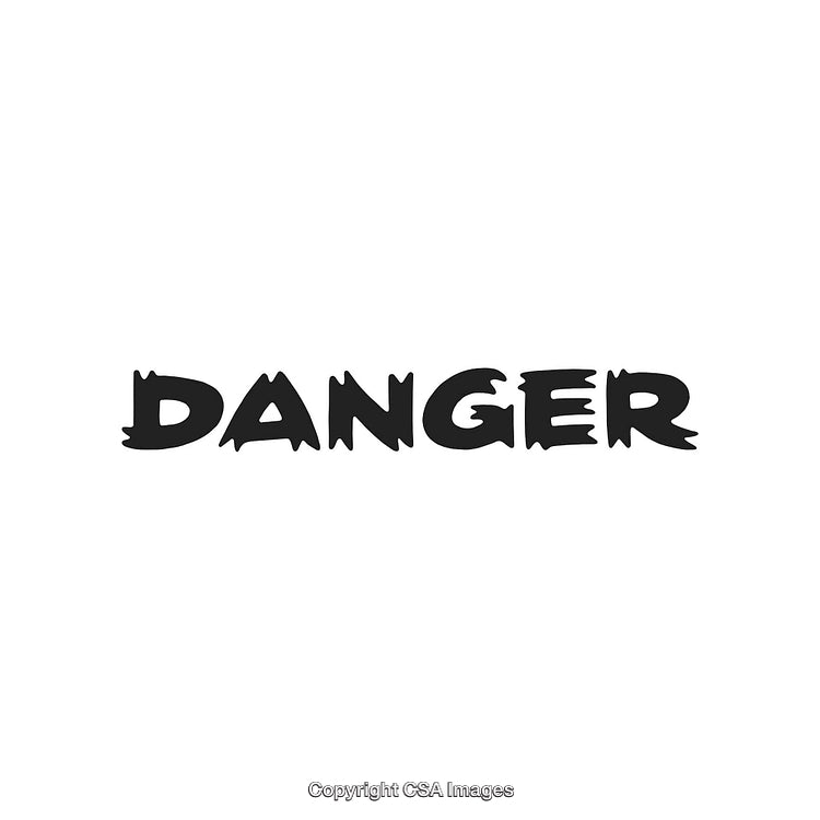 Bold Black Text Depicting the Word 'Danger' in a Graphic Style
