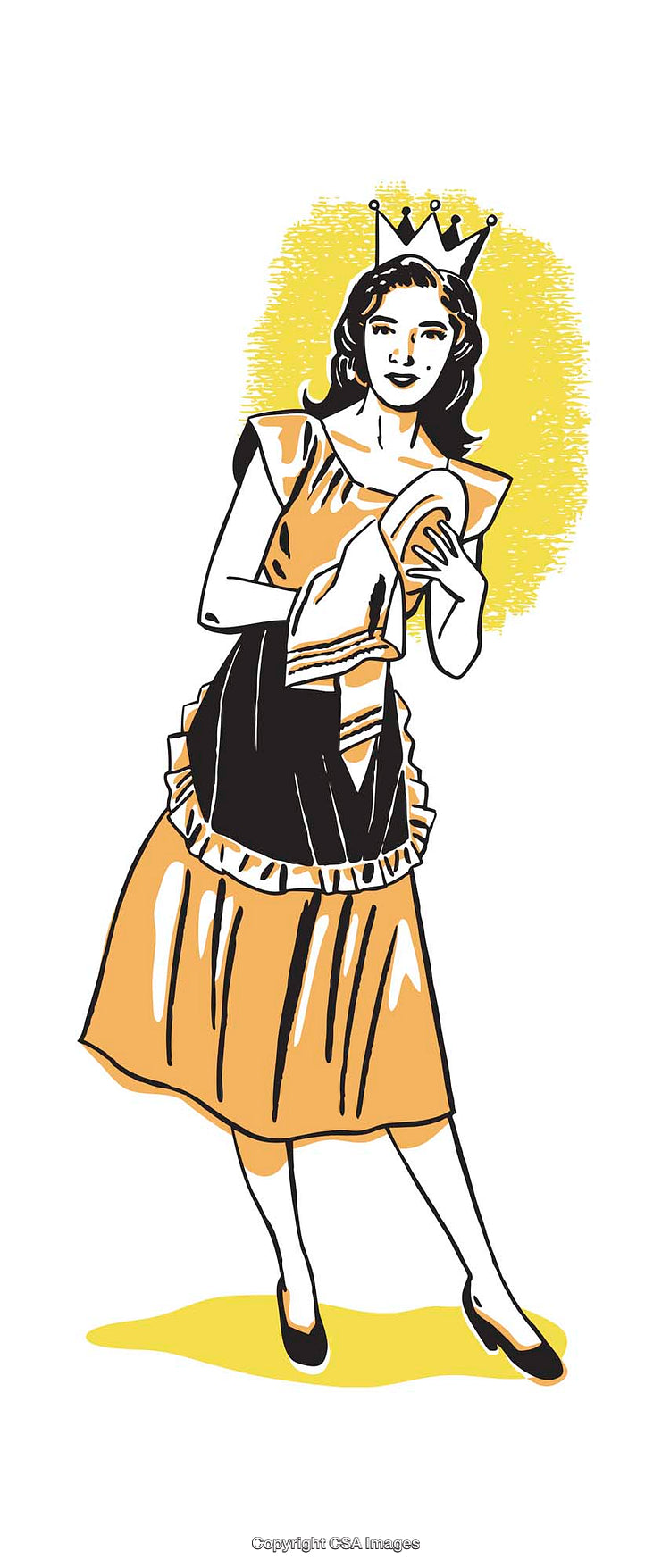 Illustration of a Queen Character in a Vintage Artistic Style
