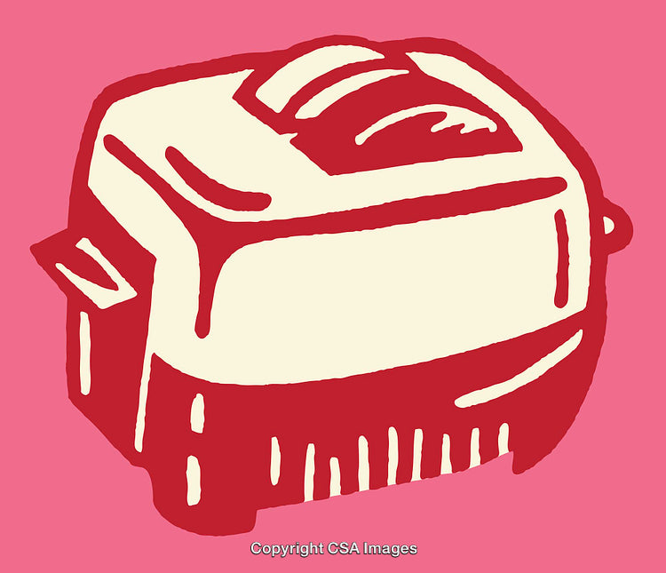 Colorful Line Art Illustration of a Retro Kitchen Appliance