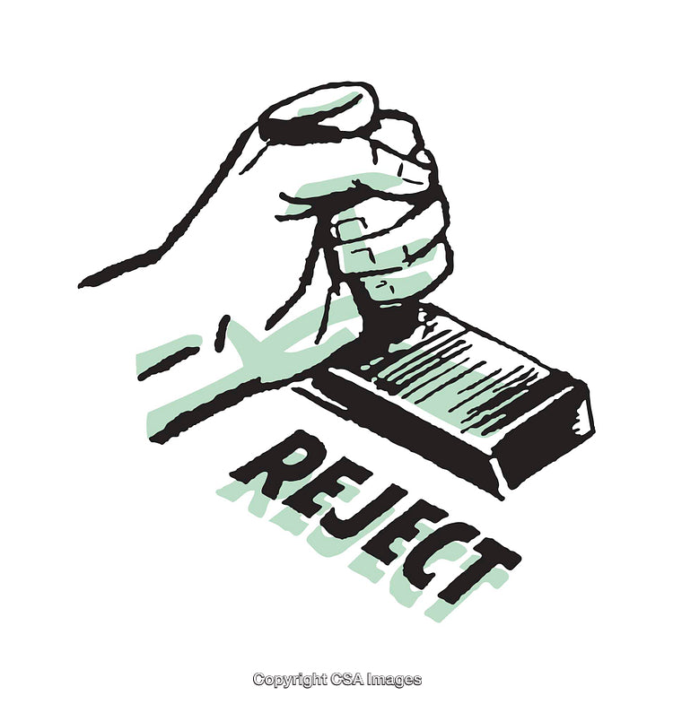 Hand Stamping Rejected In Bold Artistic Style Illustration