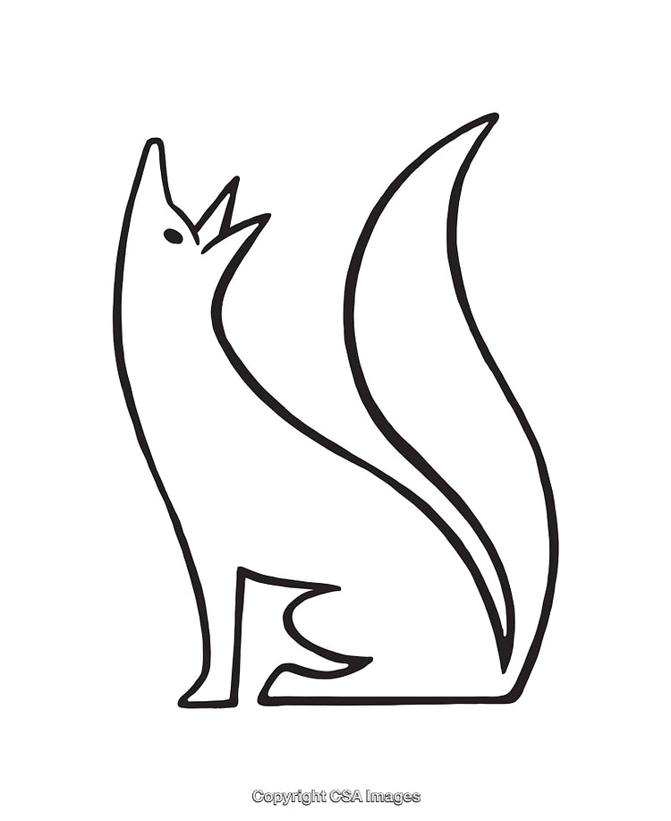 Elegant Line Art Illustration of a Fox in Minimalist Design