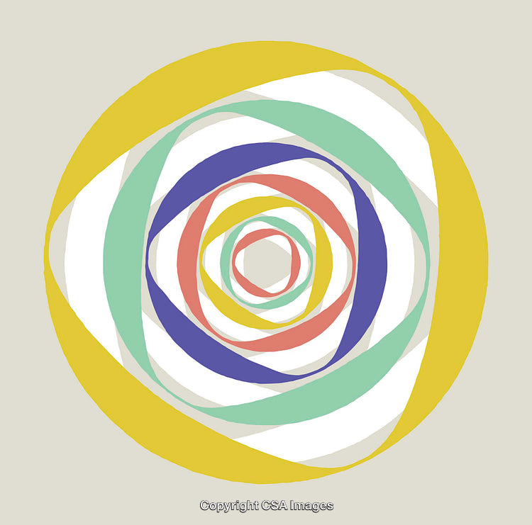 Abstract Colorful Circular Pattern with Interwoven Lines