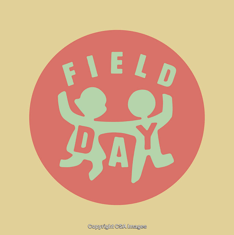 Colorful Design With Children Silhouettes and Fun Field Day Text