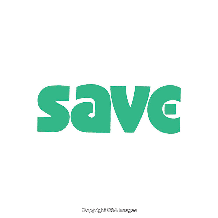 Bold Green Typographic Save Message on White Background