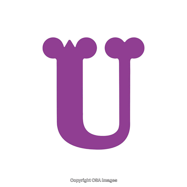 Purple Stylized Letter U on a Plain White Background