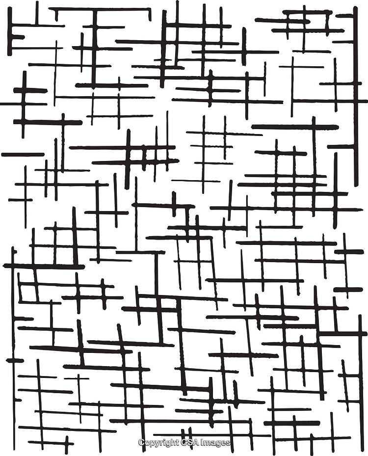 Abstract Black Ink Line Pattern on White Background for Modern Designs