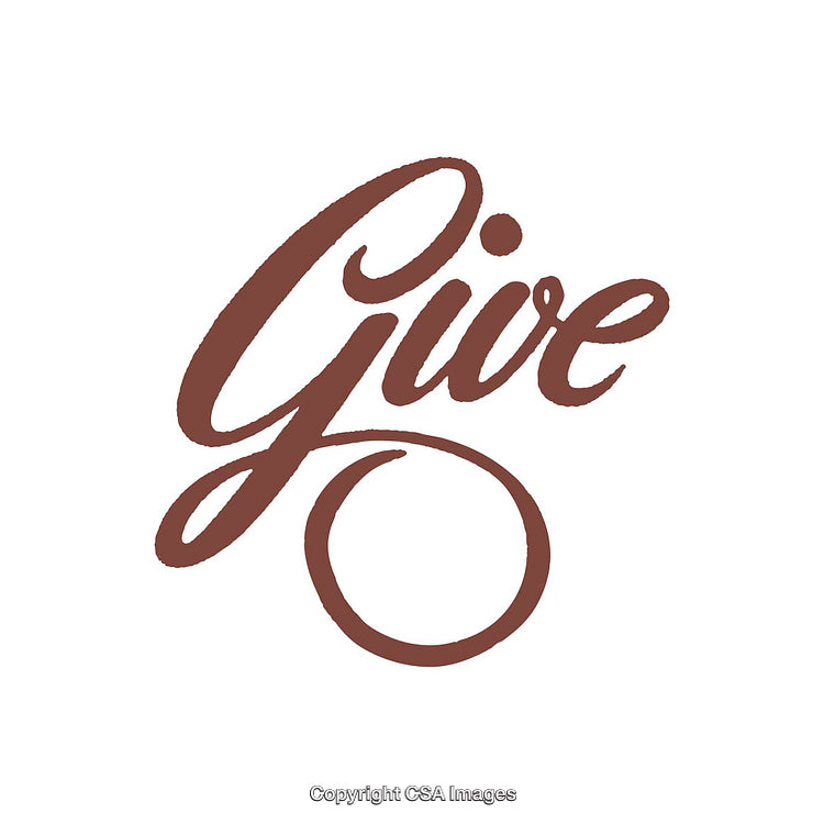Inspirational One Word Calligraphy Art Featuring Scripted 'Give' Design