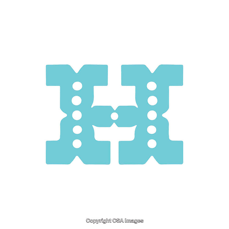Stylized Letter H Logo with Symmetric Circular Design in Light Blue