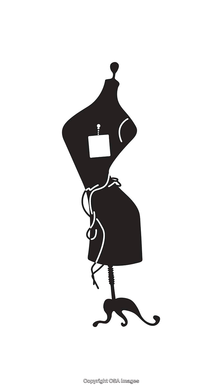 Elegant Black and White Tailor Mannequin Icon with Minimalist Design