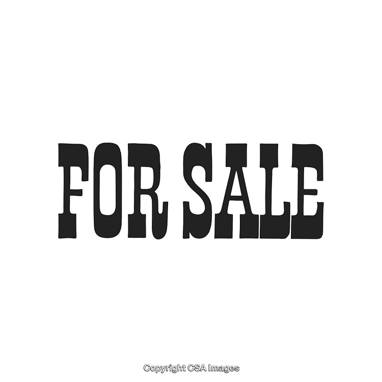 Bold Black 'For Sale' Sign Text on White Background