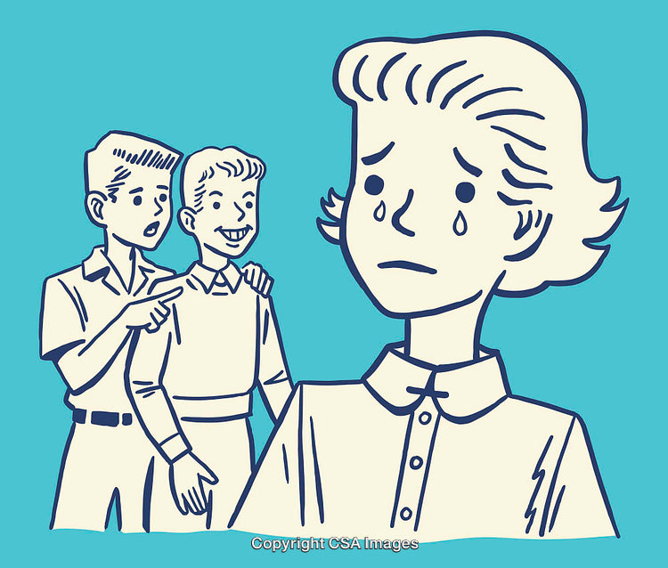 Illustrated Scene Depicting Bullying with Emotional Impact