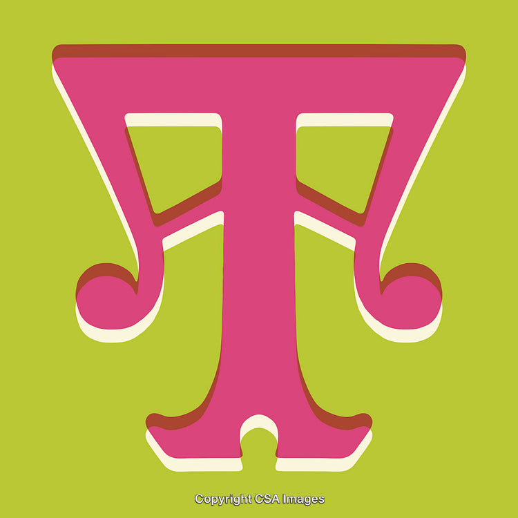Colorful Bold Pink Letter T on Vibrant Lime Background